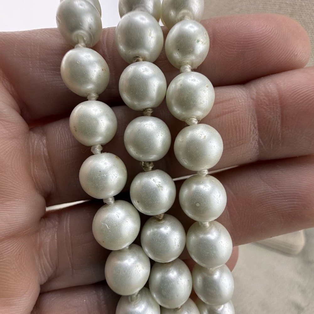 Vintage Estate Necklace Imitation Pearl White Flapper Opera 60in READ